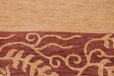 Handmade Kafakz Chobi Ziegler Modern Contemporary Beige Brown Hand Knotted Rectangel Hand Knotted 100% Vegetable Dyed wool area rug 6 x 9