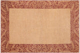 Contemporary Ziegler Gwenda Beige Brown Hand-Knotted Wool Rug - 5'11'' x 8'8''
