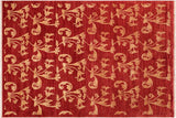 Boho Chic Ziegler Cleopatr Red Gold Hand-Knotted Wool Rug - 6'0'' x 8'10''