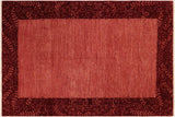 Eclectic Ziegler Val Red Hand-Knotted Wool Rug - 5'10'' x 8'0''