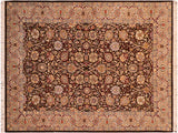 handmade Traditional  Brown Taupe Hand Knotted RECTANGLE 100% WOOL area rug 6x9