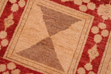 handmade Transitional Kafkaz Chobi Ziegler Red Tan Hand Knotted RECTANGLE 100% WOOL area rug 6 x 9