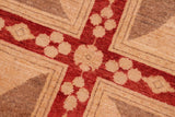 handmade Transitional Kafkaz Chobi Ziegler Red Tan Hand Knotted RECTANGLE 100% WOOL area rug 6 x 9