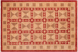 Oriental Ziegler So Red Tan Hand-Knotted Wool Rug - 5'11'' x 8'10''