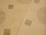 Contemporary Gabbeh Minna Tan/Green Wool Rug - 9'9'' x 14'0''