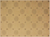 Contemporary Gabbeh Minna Tan/Green Wool Rug - 9'9'' x 14'0''
