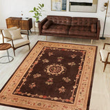 handmade Geometric Kafkaz Chobi Ziegler Brown Tan Hand Knotted RECTANGLE 100% WOOL area rug 10 x 14