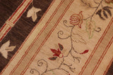 handmade Geometric Kafkaz Chobi Ziegler Brown Tan Hand Knotted RECTANGLE 100% WOOL area rug 10 x 14