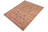 handmade Traditional Kafkaz Chobi Ziegler Beige Lt.orange Hand Knotted RECTANGLE 100% WOOL area rug 6 x 9