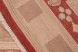handmade Transitional Kafkaz Chobi Ziegler Rust Tan Hand Knotted RECTANGLE 100% WOOL area rug 6 x 9
