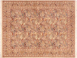 Nagi Pak Persian Melynda Beige/Gold Wool Rug - 6'3'' x 9'1''