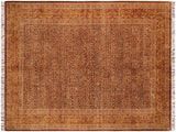 Guhm Pak Persian Melany Brown/Gold Wool Rug - 6'1'' x 9'6''