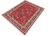 handmade Traditional Abasi Afsha Red Blue Hand Knotted RECTANGLE 100% WOOL area rug 6x9