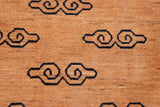 Handmade Kafakz Chobi Ziegler Modern Contemporary Tan Blue Hand Knotted Rectangel Hand Knotted 100% Vegetable Dyed wool area rug 7 x 8