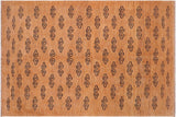 Eclectic Ziegler Hyon Tan Blue Hand-Knotted Wool Rug - 6'6'' x 8'2''