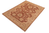 handmade Traditional Kafkaz Chobi Ziegler Brown Tan Hand Knotted RECTANGLE 100% WOOL area rug 8 x 9