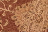 handmade Traditional Kafkaz Chobi Ziegler Brown Tan Hand Knotted RECTANGLE 100% WOOL area rug 8 x 9