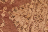 handmade Traditional Lahore Brown Tan Hand Knotted RECTANGLE 100% WOOL area rug 6 x 9