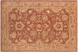 Oriental Ziegler Carley Brown Tan Hand-Knotted Wool Rug - 6'2'' x 8'10''