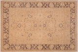 Oriental Ziegler Syreeta Tan Brown Hand-Knotted Wool Rug - 6'1'' x 8'10''