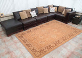 handmade Traditional Kafkaz Chobi Ziegler Brown Tan Hand Knotted RECTANGLE 100% WOOL area rug 6 x 9