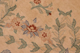 handmade Traditional Kafkaz Chobi Ziegler Tan Green Hand Knotted RECTANGLE 100% WOOL area rug 6 x 9