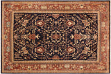 Boho Chic Ziegler Alla Blue Brown Hand-Knotted Wool Rug - 9'11'' x 13'9''
