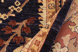 handmade Traditional Kafkaz Chobi Ziegler Blue Brown Hand Knotted RECTANGLE 100% WOOL area rug 10 x 14