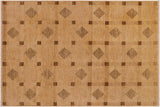 Modern Ziegler Tonda Tan Brown Hand-Knotted Wool Rug - 8'11'' x 11'6''