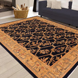 handmade Transitional Kafkaz Chobi Ziegler Blue Gold Hand Knotted RECTANGLE 100% WOOL area rug 9 x 12