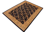 handmade Transitional Kafkaz Chobi Ziegler Blue Gold Hand Knotted RECTANGLE 100% WOOL area rug 9 x 12