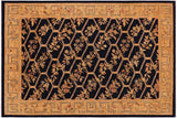 Classic Ziegler Sueann Blue Gold Hand-Knotted Wool Rug - 9'0'' x 11'11''