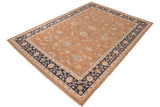 handmade Traditional Kafkaz Chobi Ziegler Brown Blue Hand Knotted RECTANGLE 100% WOOL area rug 10 x 14