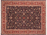 Kashan Pak Persian Meridith Blue/Red Wool Rug - 6'2'' x 9'3''