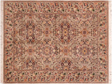 Doop Pak Persian Lili Taupe/Green Wool Rug - 6'1'' x 8'11''