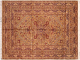 Pak Persian Julian Taupe/Gold Wool Rug - 6'0'' x 9'1''
