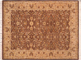 handmade Traditional  Brown Beige Hand Knotted RECTANGLE 100% WOOL area rug 6x9