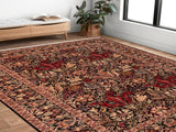 handmade Transitional Gulshan Black Red Hand Knotted RECTANGLE 100% WOOL area rug 6x9