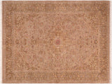 kasbeen Pak Persian Narcisa Taupe/Green Wool Rug - 6'1'' x 9'4''