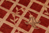 handmade Transitional Kafkaz Chobi Ziegler Red Tan Hand Knotted RECTANGLE 100% WOOL area rug 10 x 14