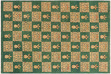 Shabby Chic Ziegler Laurice Green Tan Hand-Knotted Wool Rug - 9'11'' x 12'11''