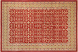 Oriental Ziegler Jadwiga Red Green Hand-Knotted Wool Rug - 10'0'' x 13'6''