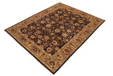 handmade Traditional Kafkaz Chobi Ziegler Brown Olive Green Hand Knotted RECTANGLE 100% WOOL area rug 9 x 11