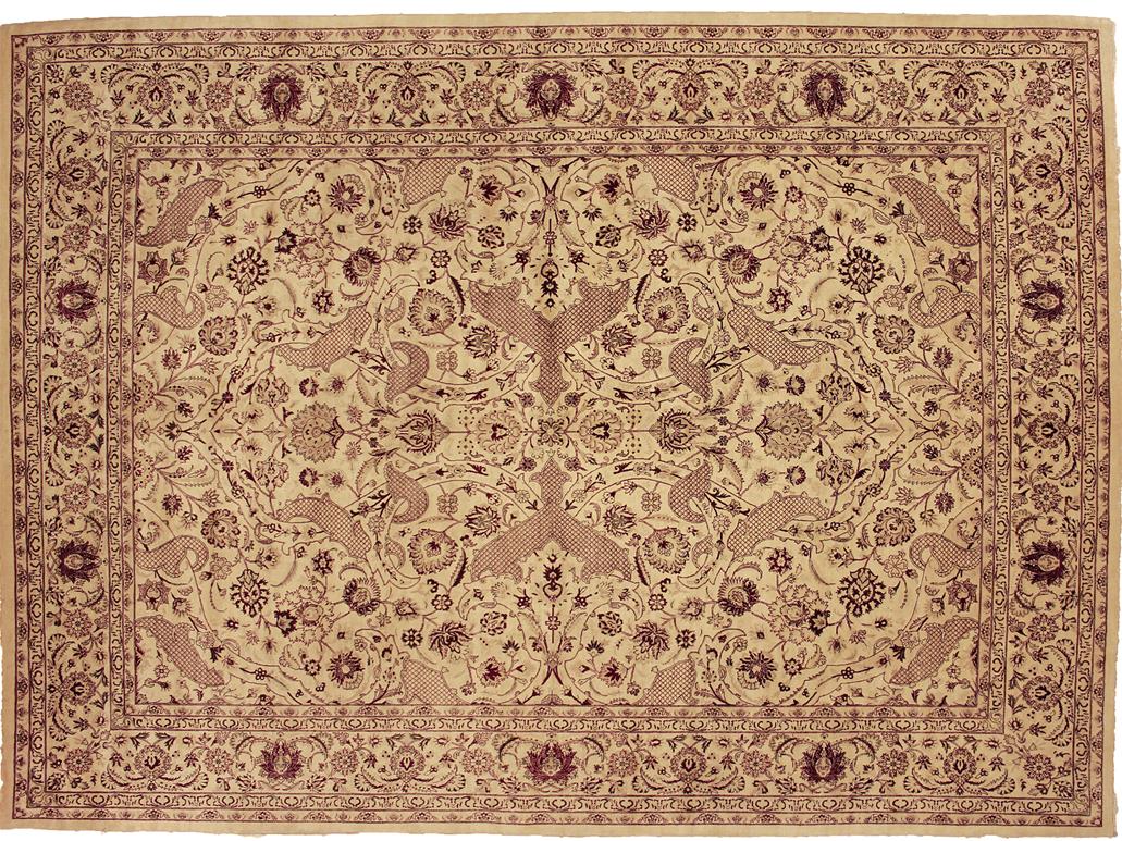 handmade Transitional Agra Beige Red Hand Knotted RECTANGLE 100% WOOL area rug 9x12