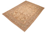 handmade Traditional Kafkaz Chobi Ziegler Tan Green Hand Knotted RECTANGLE 100% WOOL area rug 8 x 10