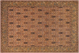 Shabby Chic Ziegler Melissia Tan Green Hand-Knotted Wool Rug - 7'11'' x 9'6''