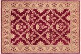 Oriental Ziegler Kam Magenta Beige Hand-Knotted Wool Rug - 8'0'' x 9'10''