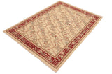 handmade Transitional Kafkaz Chobi Ziegler Beige Wine Red Hand Knotted RECTANGLE 100% WOOL area rug 8 x 10