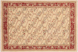 Bohemien Ziegler Jolanda Beige Wine Red Hand-Knotted Wool Rug - 8'3'' x 9'8''