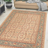 handmade Transitional Kafkaz Chobi Ziegler Beige Green Hand Knotted RECTANGLE 100% WOOL area rug 8 x 10